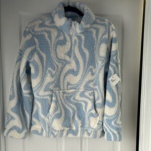 SO Soft Blue and White Fleece Pullover